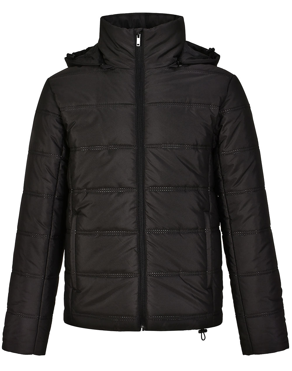 Unisex Sustainable Seamless Parka Jacket (3D Cut) - Black - Front