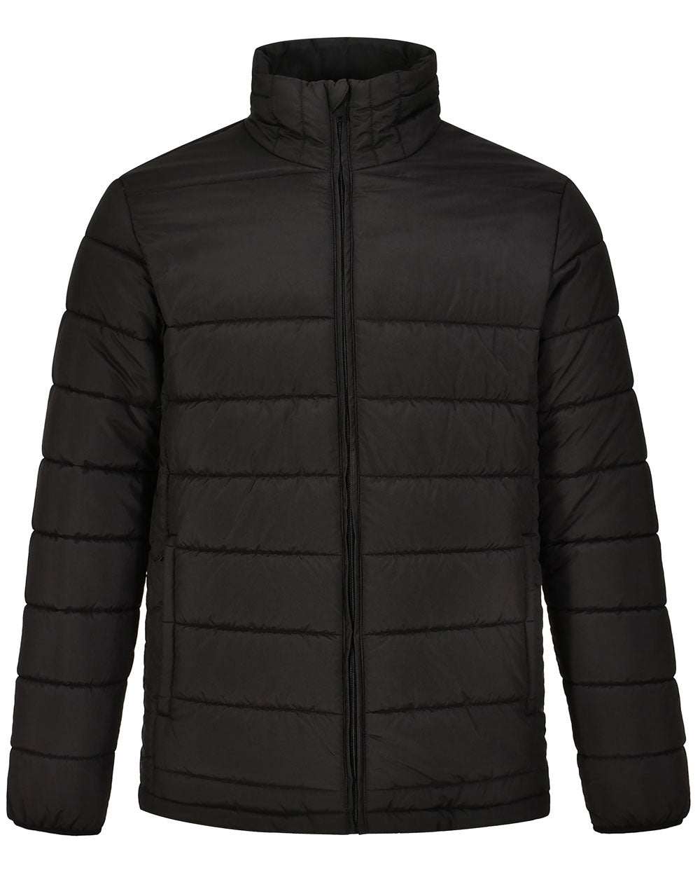 Mens Sustainable Insulated Puffer Jacket (3D Cut) - Black - Front