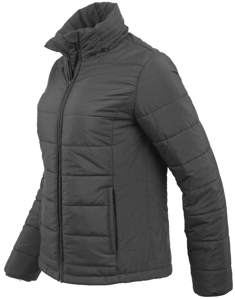 Ladies Sustainable Insulated Puffer Jacket (3D Cut) - Black - View