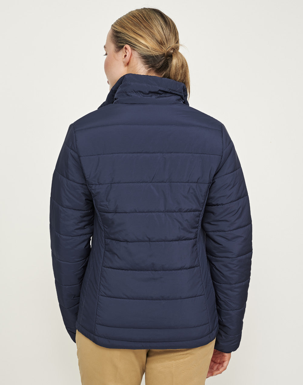Ladies Sustainable Insulated Puffer Jacket (3D Cut) - Navy - Back