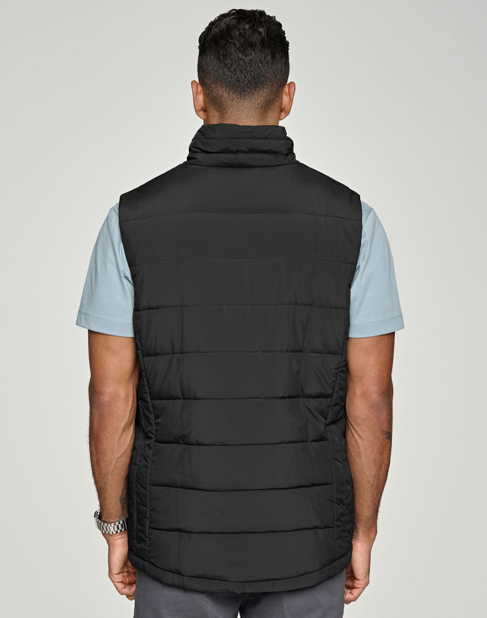 Sustainable Insulated Puffer Vest (3D Cut) Men's - Black - Back