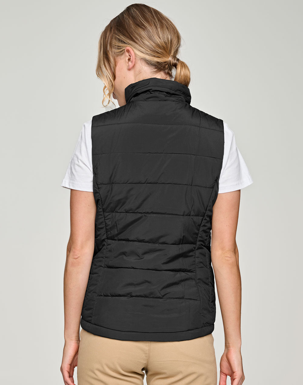 Sustainable Insulated Puffer Vest (3D Cut) Ladie's - Black - Back