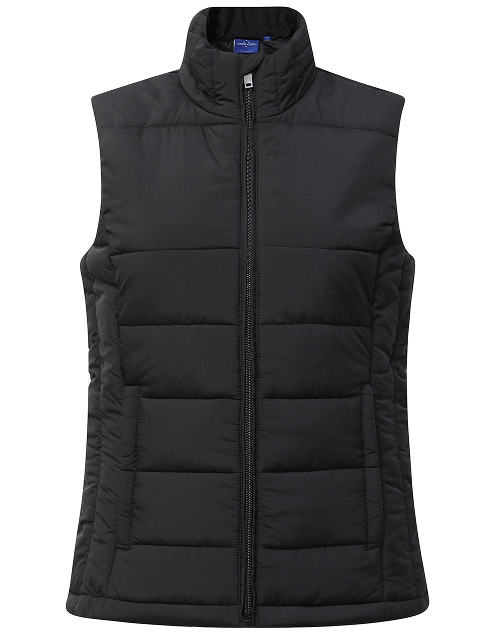 Sustainable Insulated Puffer Vest (3D Cut) Ladie's - Black - Front