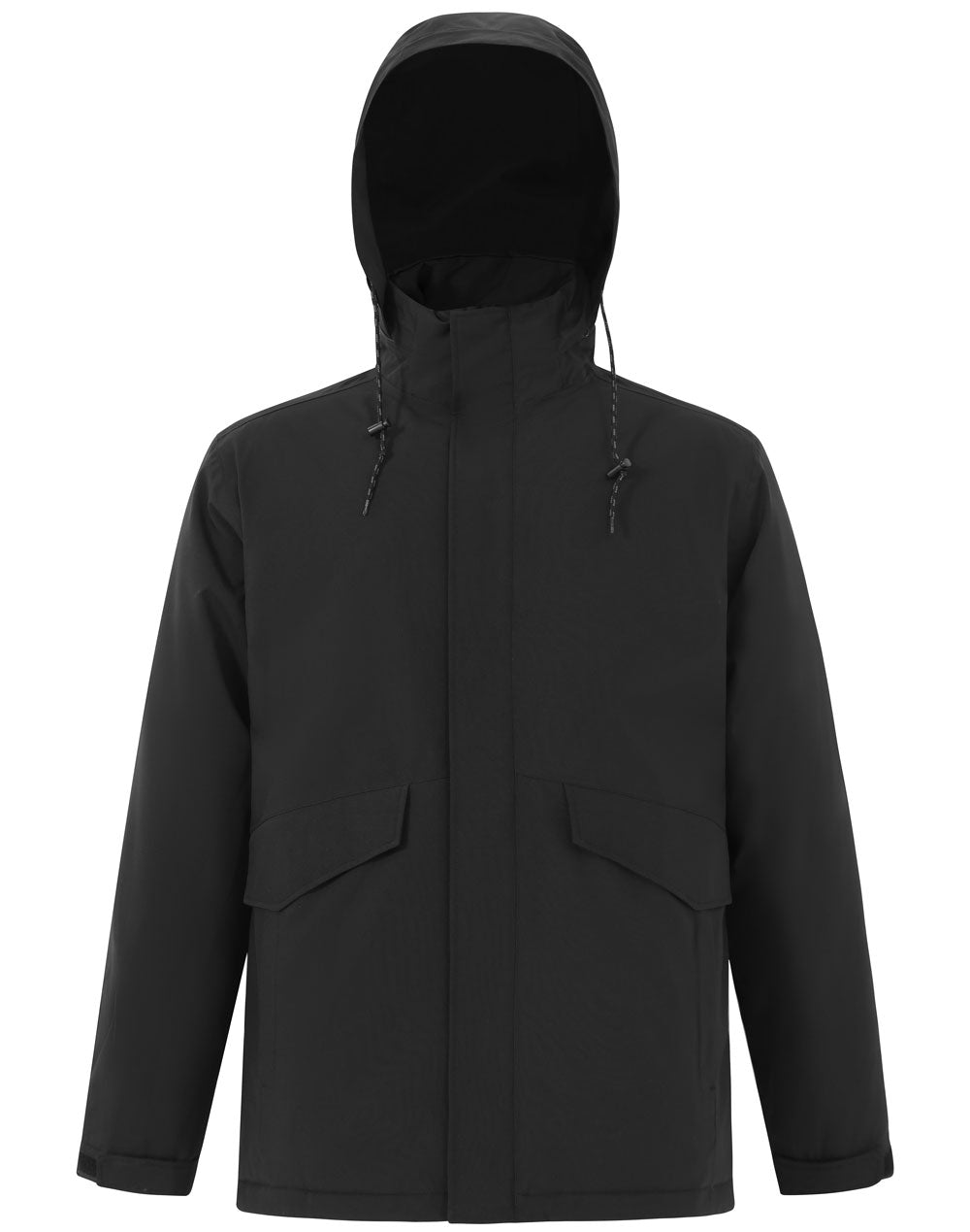 Unisex Waterproof Quilted Jacket - Black - View