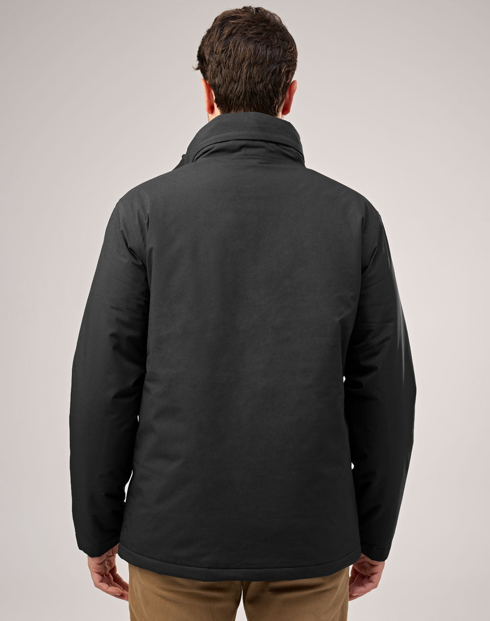 Unisex Waterproof Quilted Jacket - Black - Back