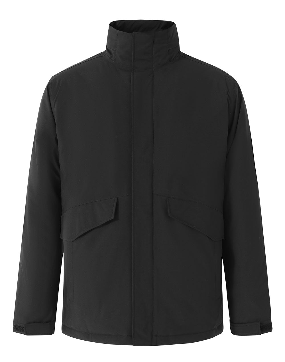 Unisex Waterproof Quilted Jacket - Black - Front