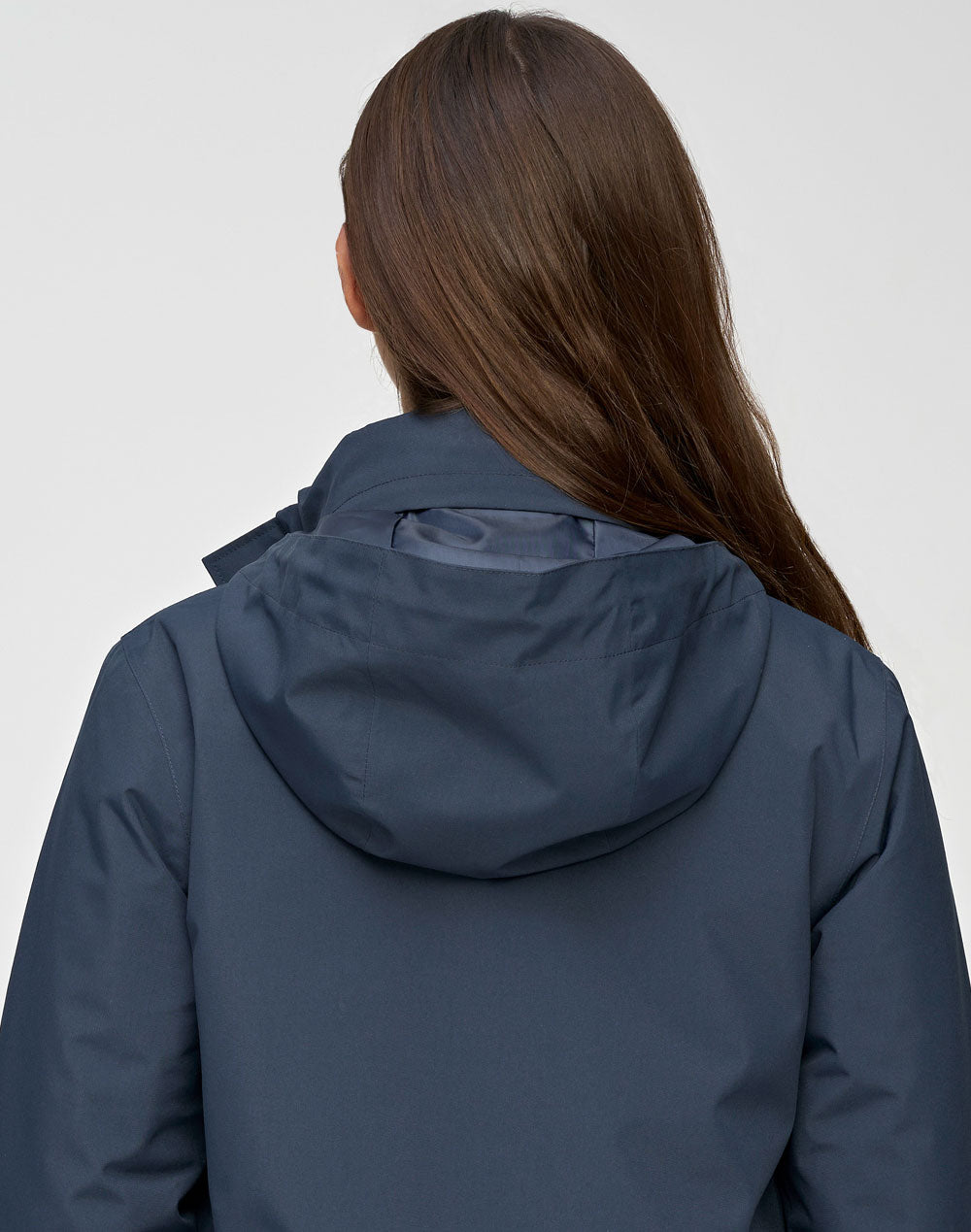 Unisex Waterproof Quilted Jacket - Navy - View