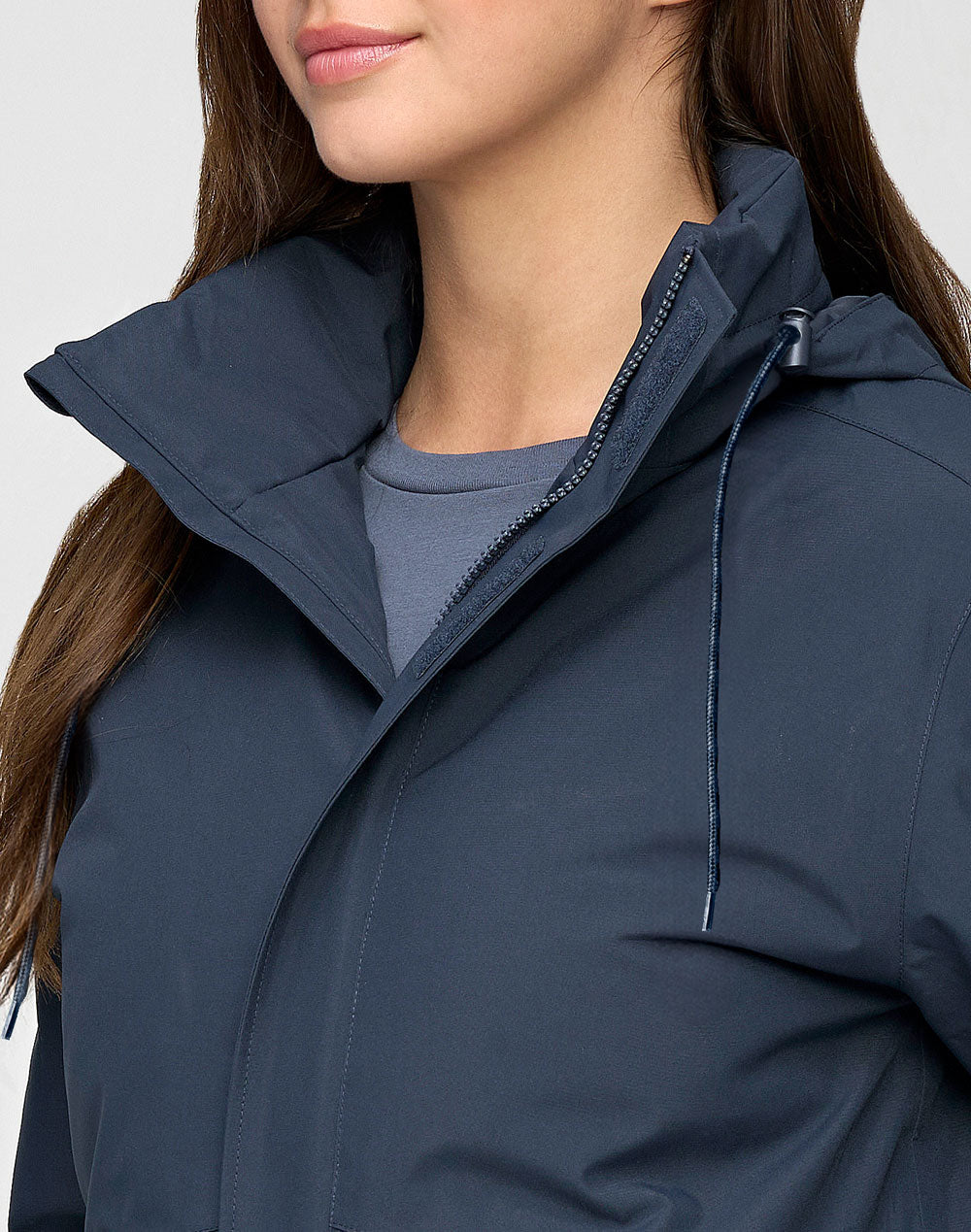 Unisex Waterproof Quilted Jacket - Navy - View