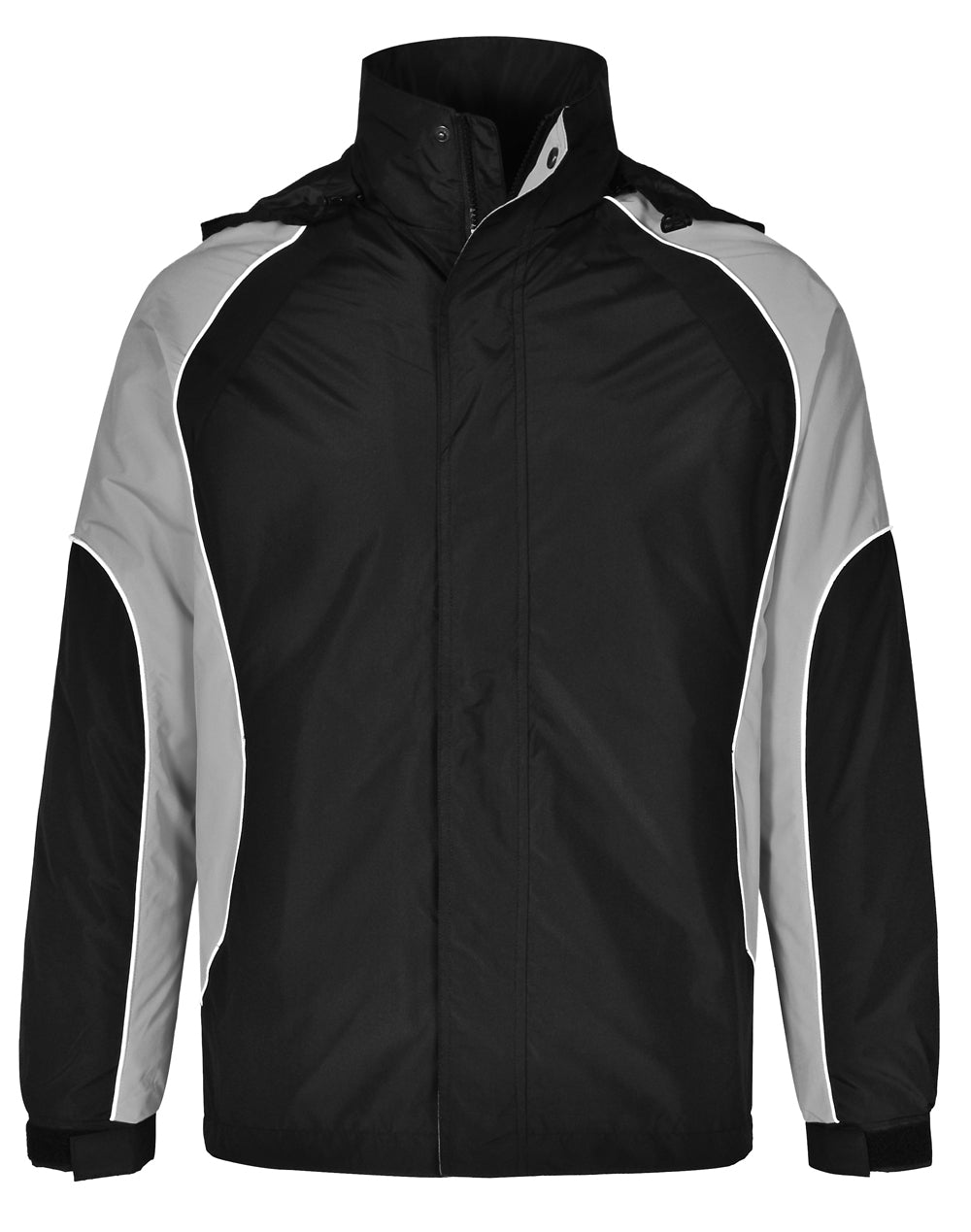 Arena Jacket Unisex - Black/White/Grey - Front