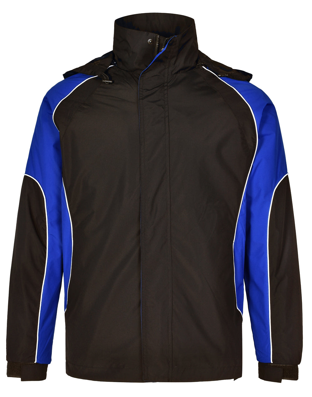 Arena Jacket Unisex - Black/White/Royal - Front