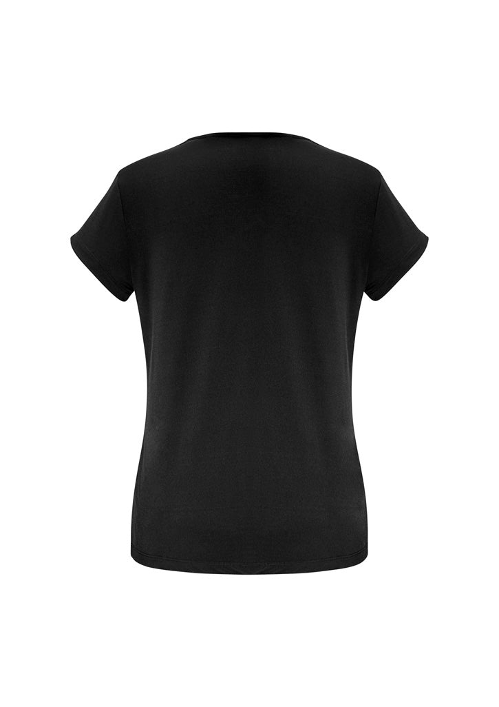 Lana Womens Short Sleeve Top - Black - Back