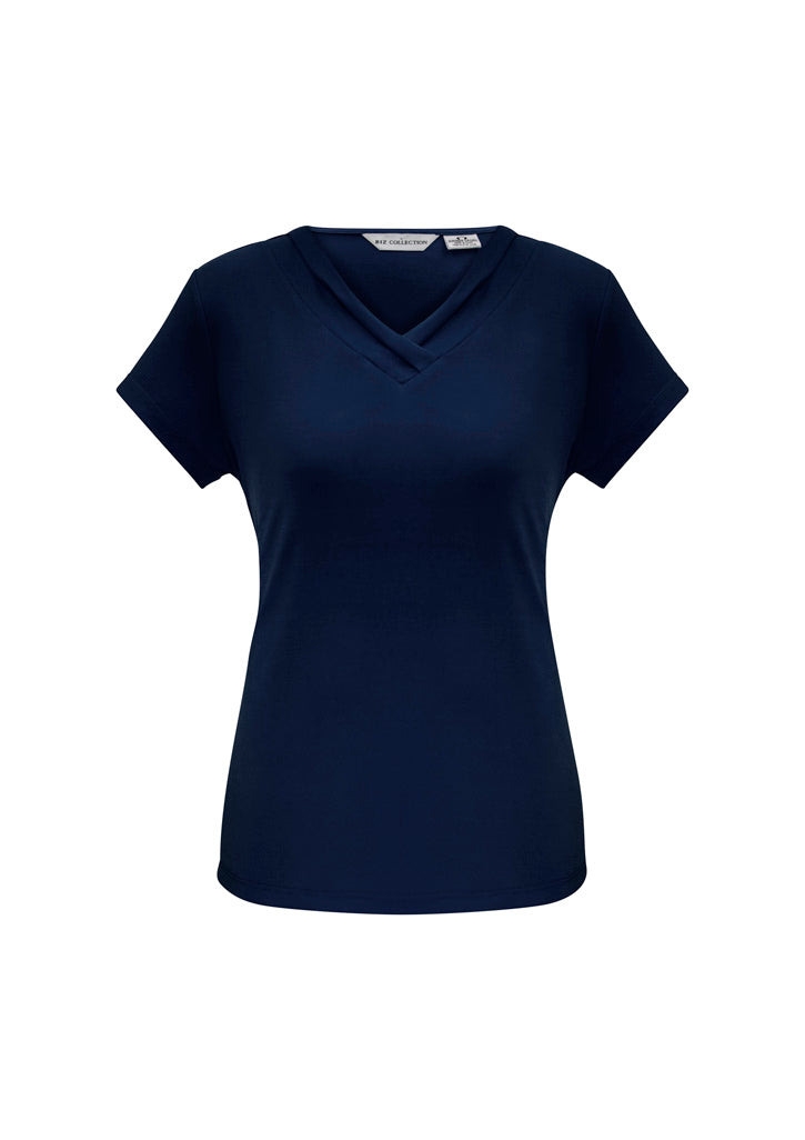 Lana Womens Short Sleeve Top - Ink - Front