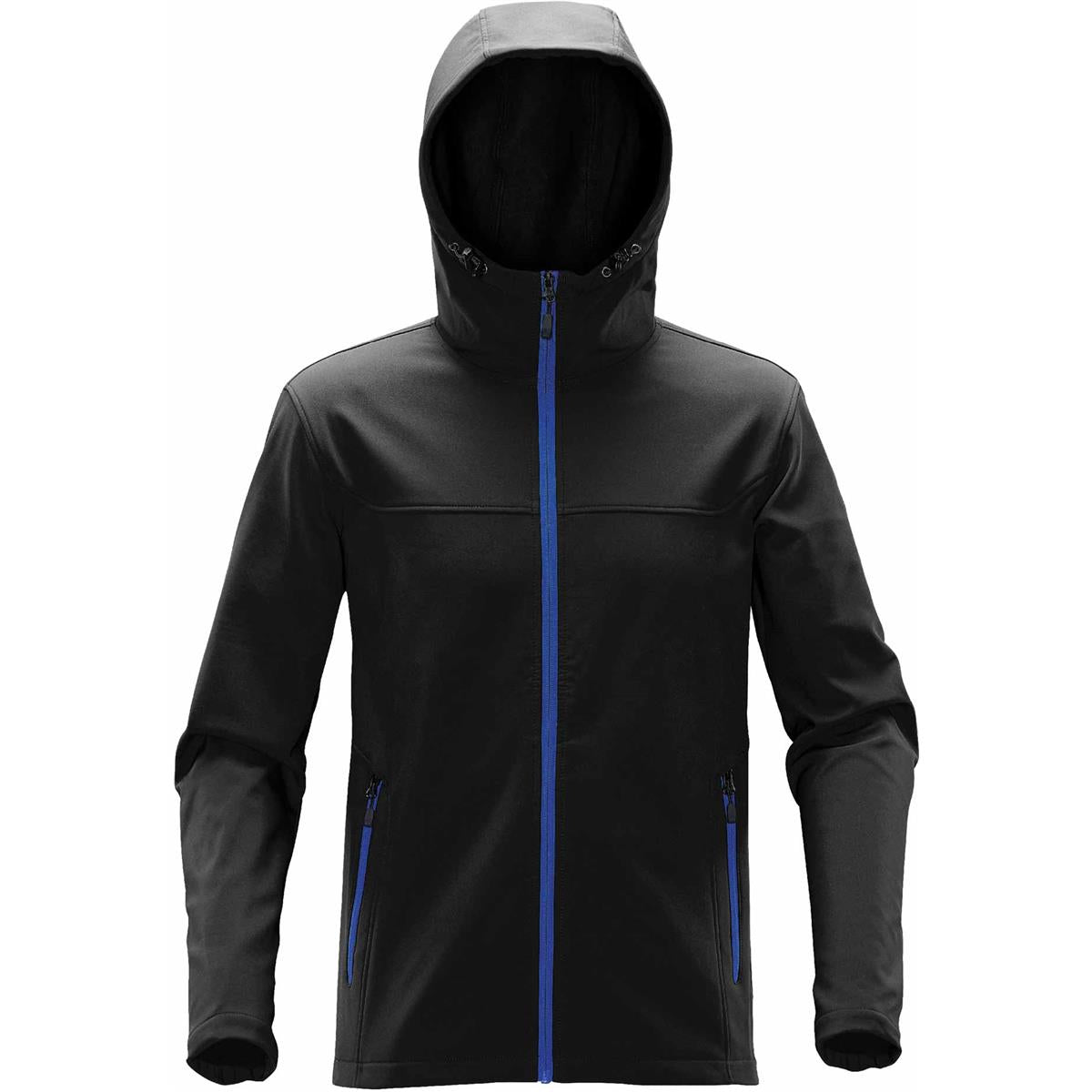Men's Orbiter Softshell Hoody - Black / Azure Blue - Front