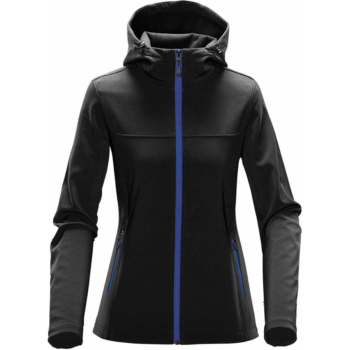 Women's Orbiter Softshell Hoody - Black / Azure Blue - Front