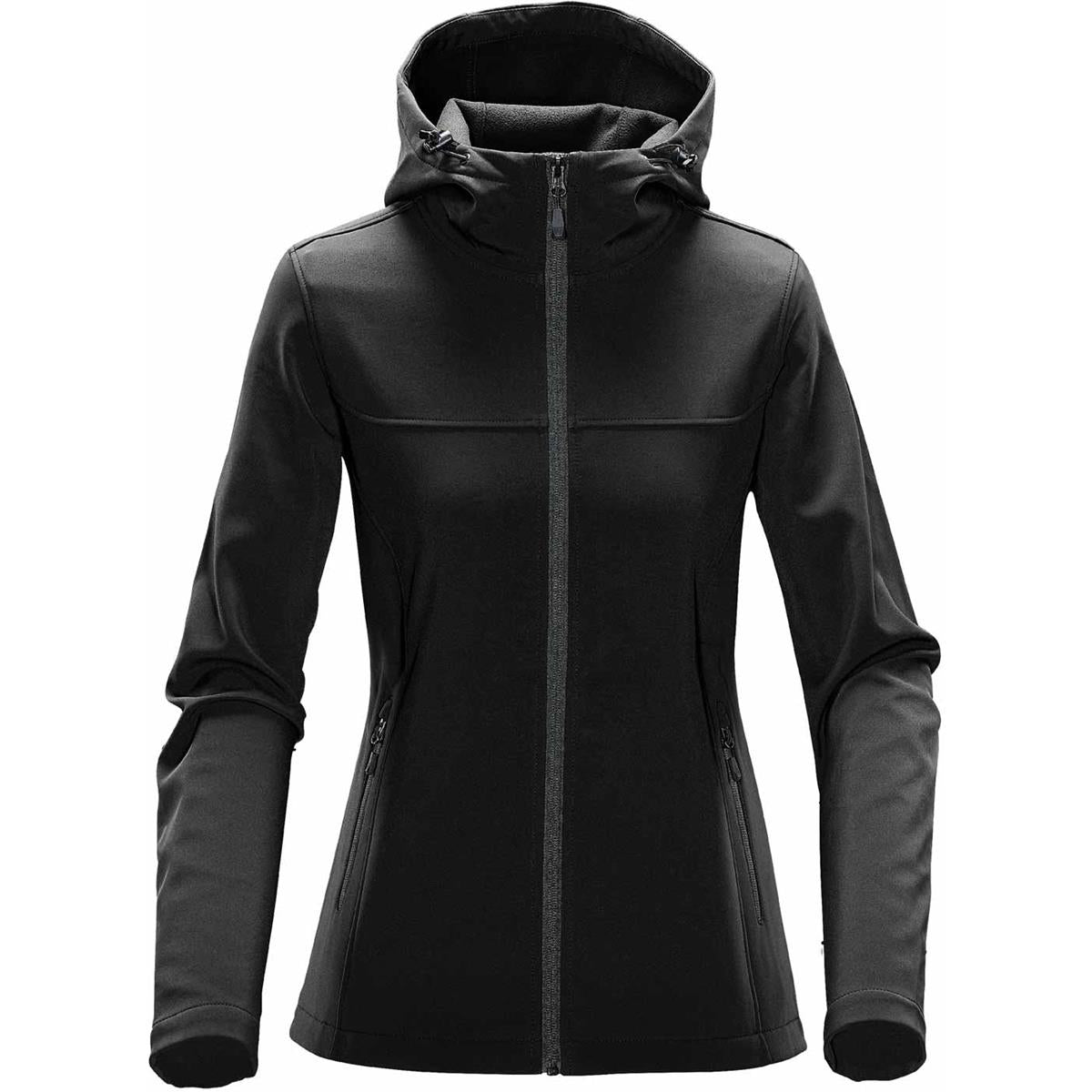 Women's Orbiter Softshell Hoody - Black / Dolphin - Front