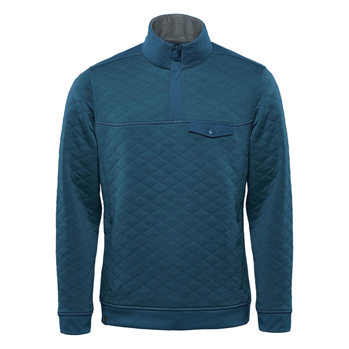 Men's Montebello Thermal 1/4 Zip Pullover - Steel Blue - Front
