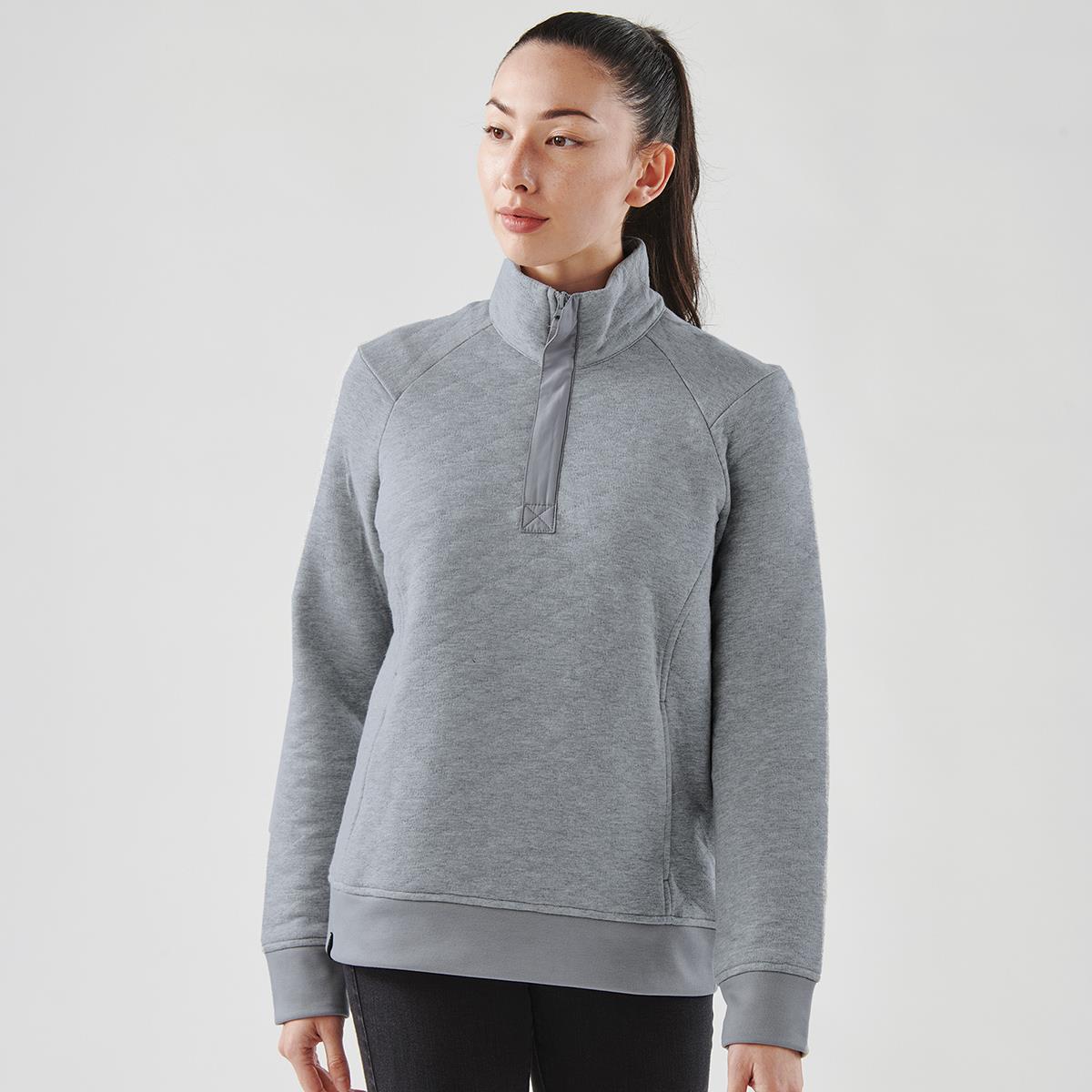 Women's Montebello Thermal 1/4 Zip Pullover - Ash Heather - Back