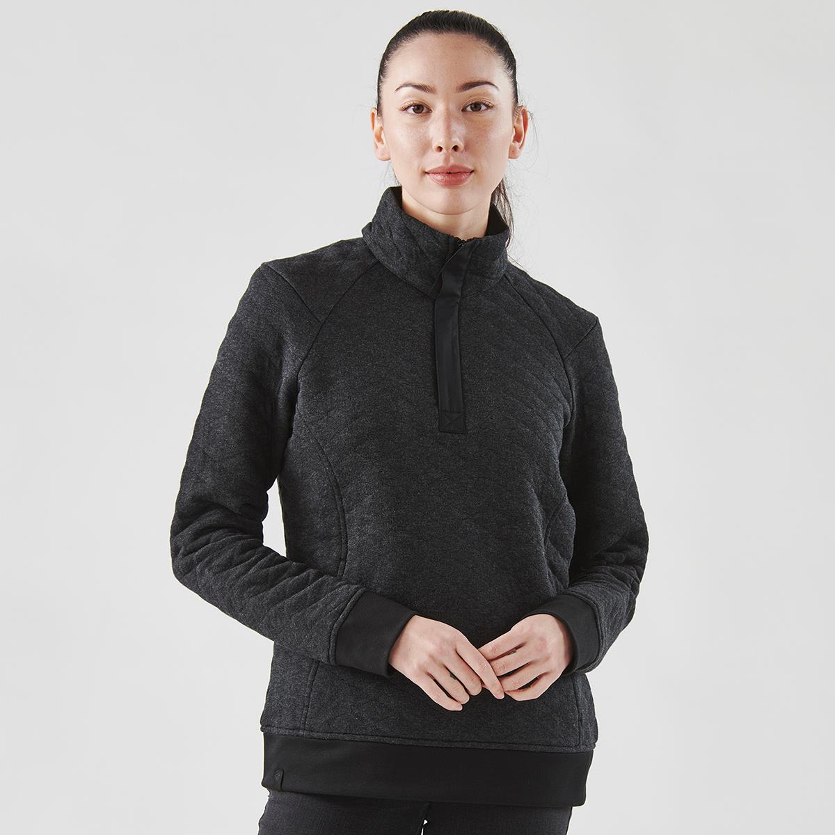 Women's Montebello Thermal 1/4 Zip Pullover - Dark Charcoal Heather - Back