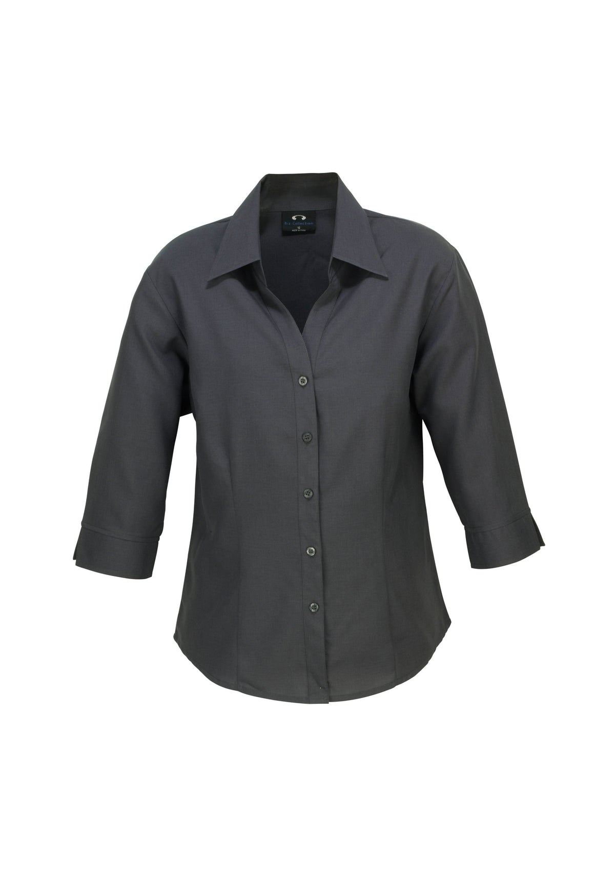 Oasis Womens 3/4 Sleeve Shirt - Charcoal - Front