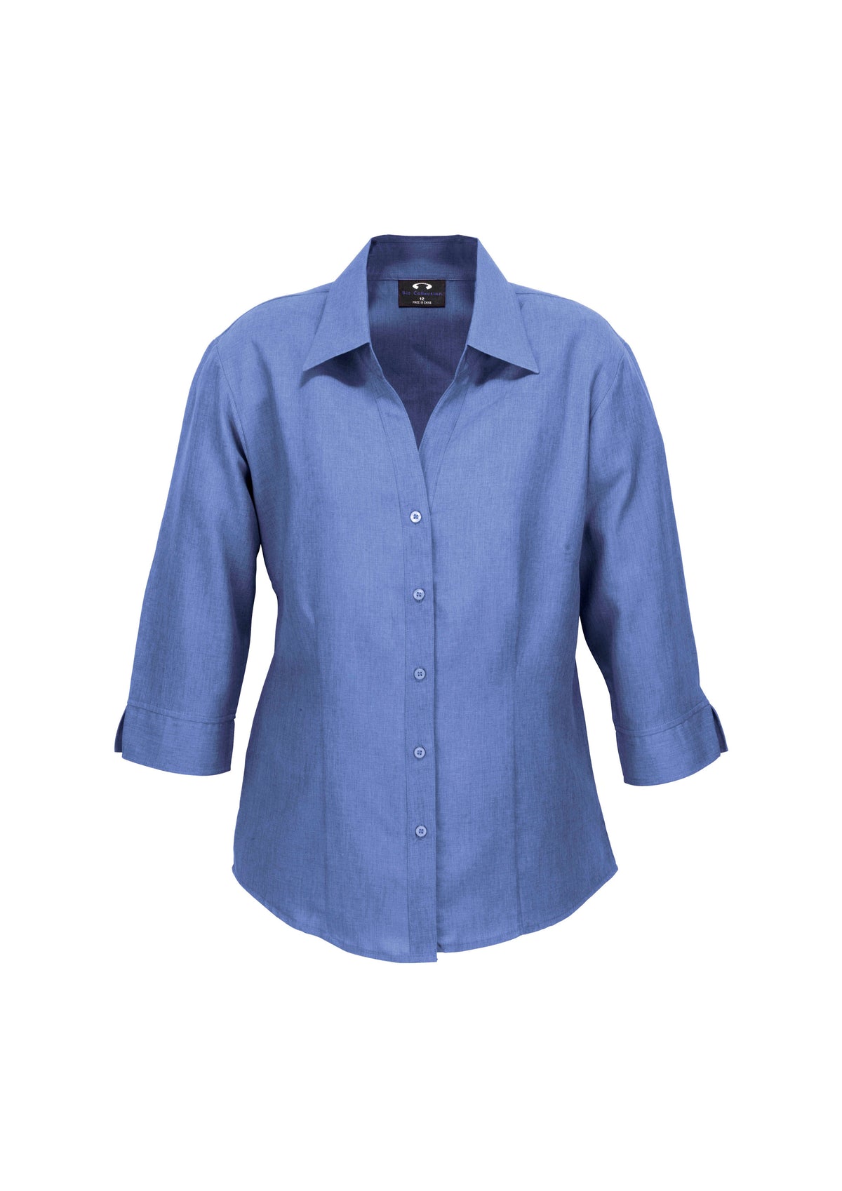 Oasis Womens 3/4 Sleeve Shirt - Mid Blue - Front