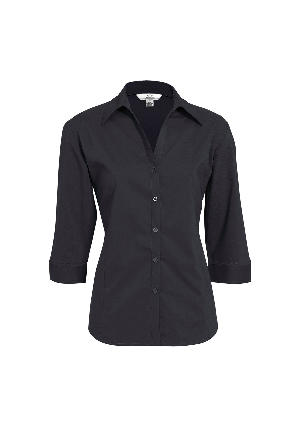 Metro Womens 3/4 Sleeve Shirt - Charcoal - Front
