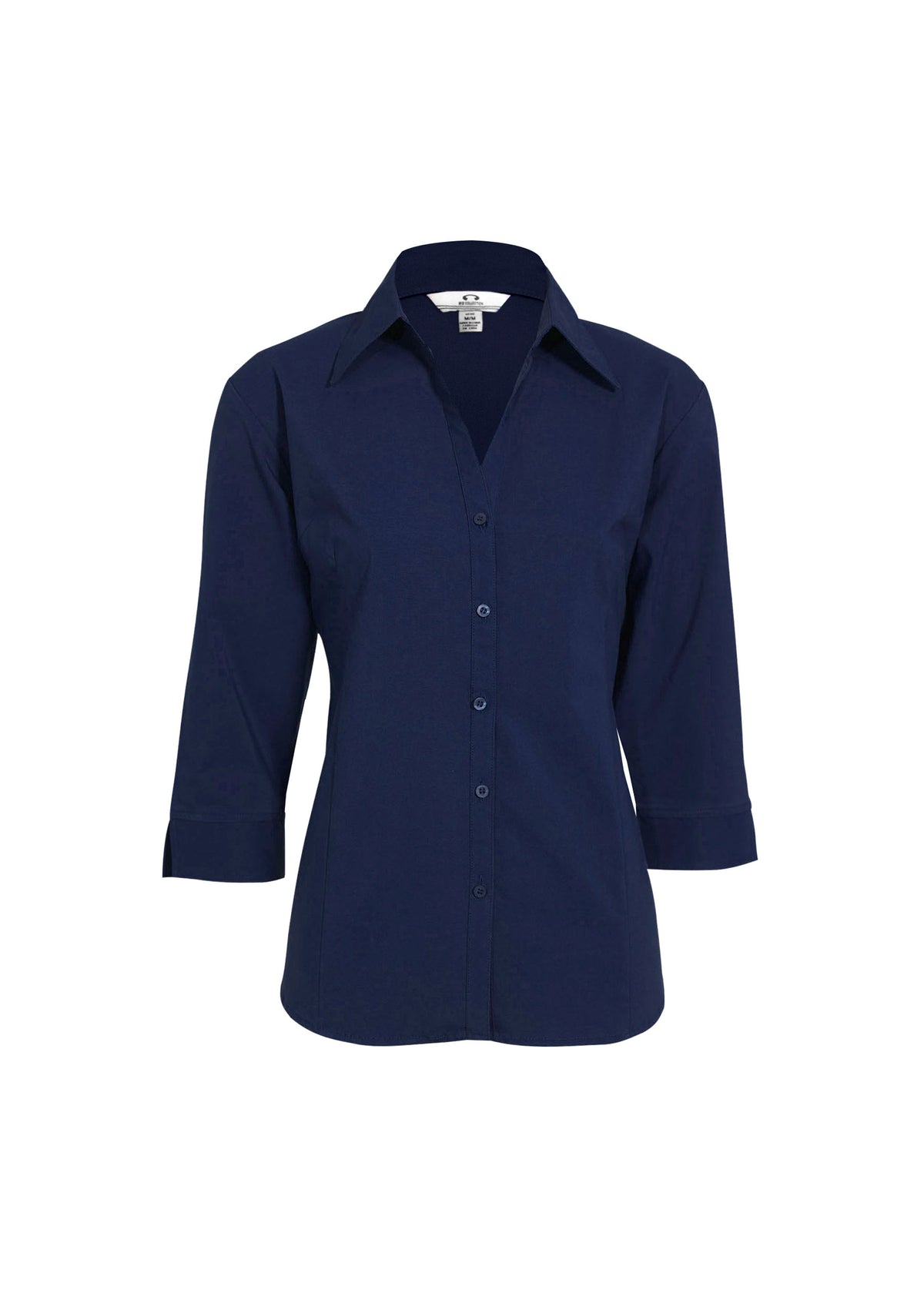 Metro Womens 3/4 Sleeve Shirt - Navy - Front