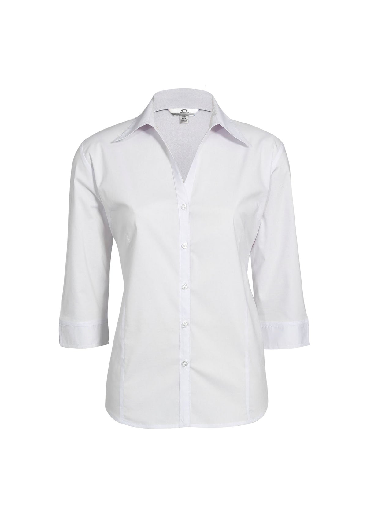 Metro Womens 3/4 Sleeve Shirt - White - Front