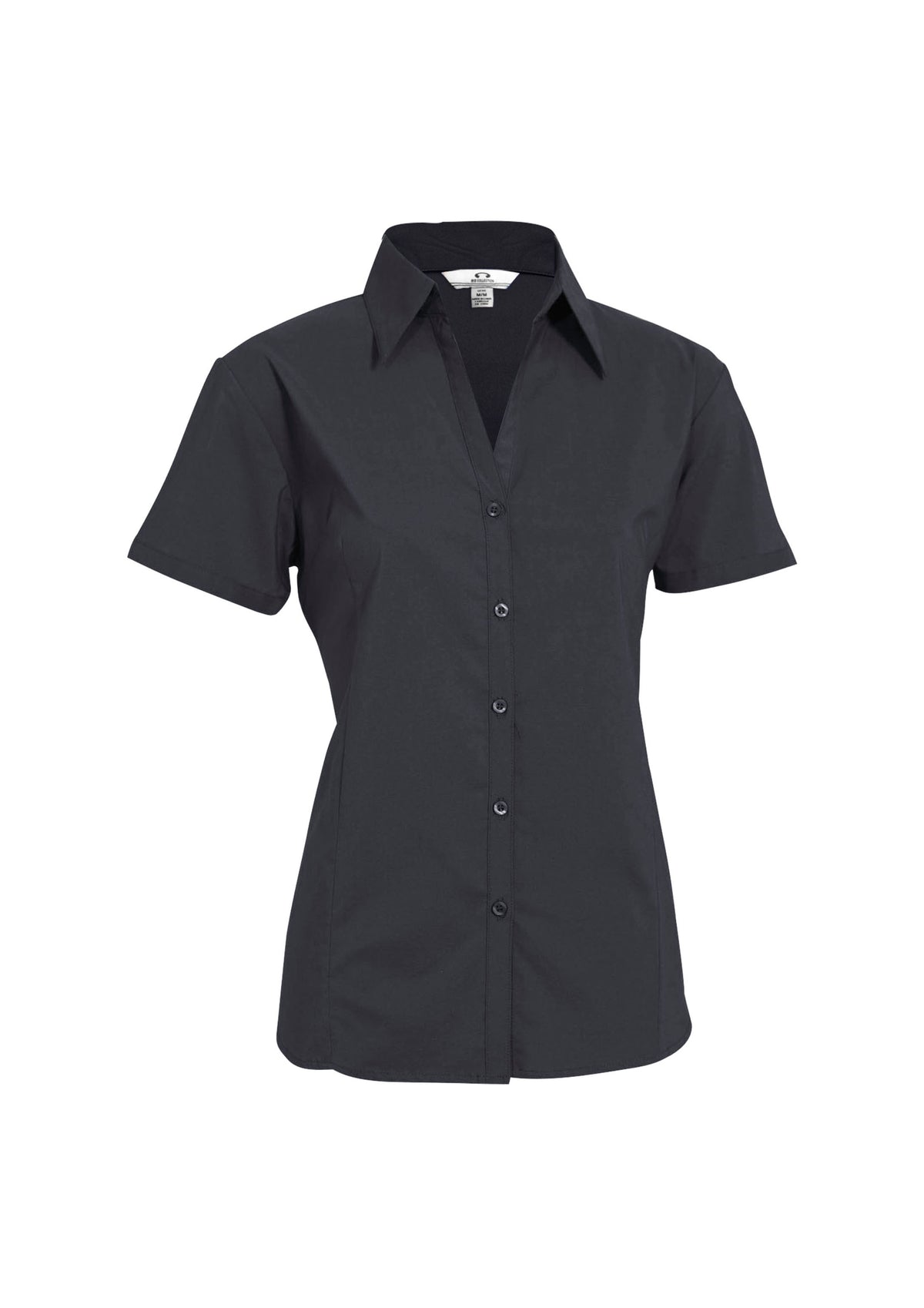 Metro Womens Short Sleeve Shirt - Charcoal - Front