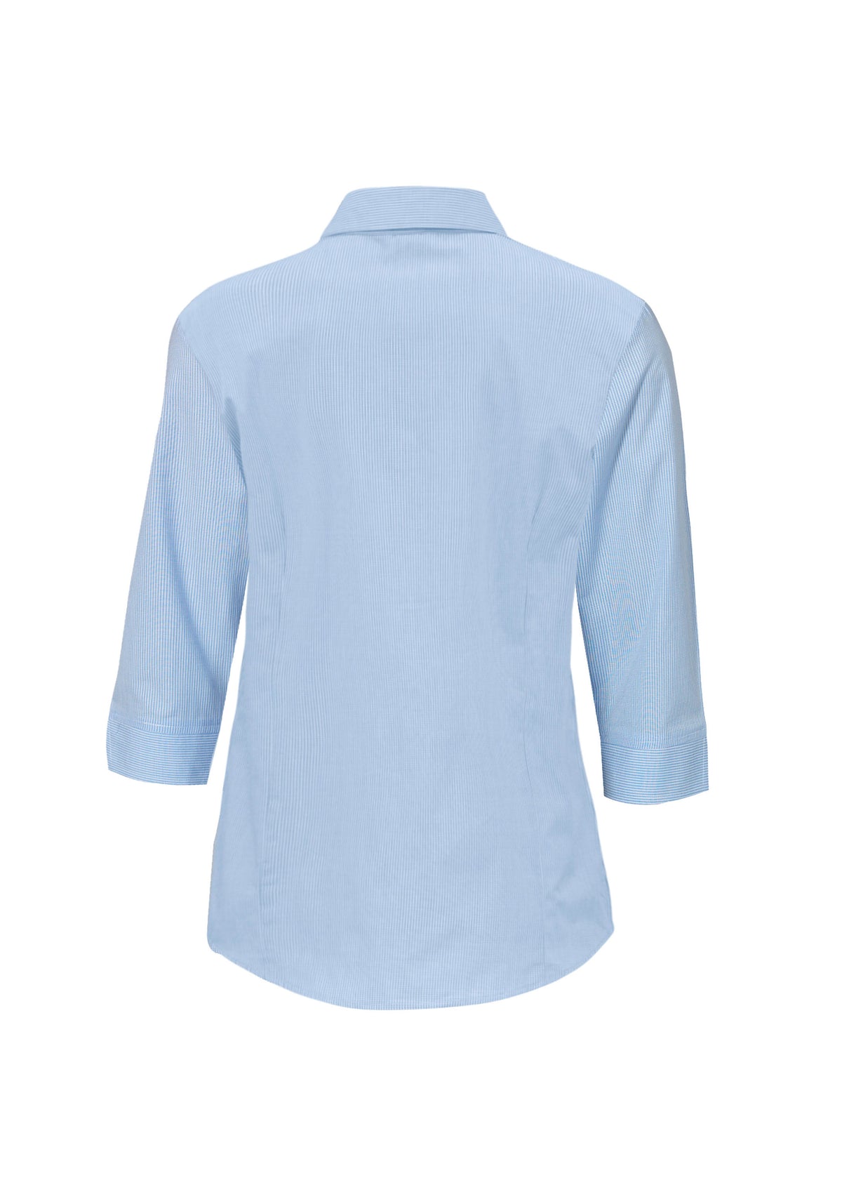 Micro Womens Check 3/4 Sleeve Shirt - Sky - Back
