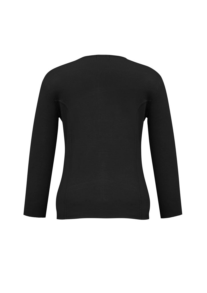 2-Way Womens Zip Cardigan - Black - Back