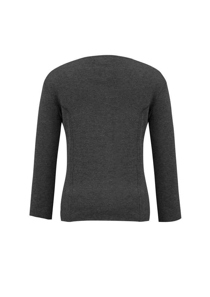 2-Way Womens Zip Cardigan - Charcoal - Back