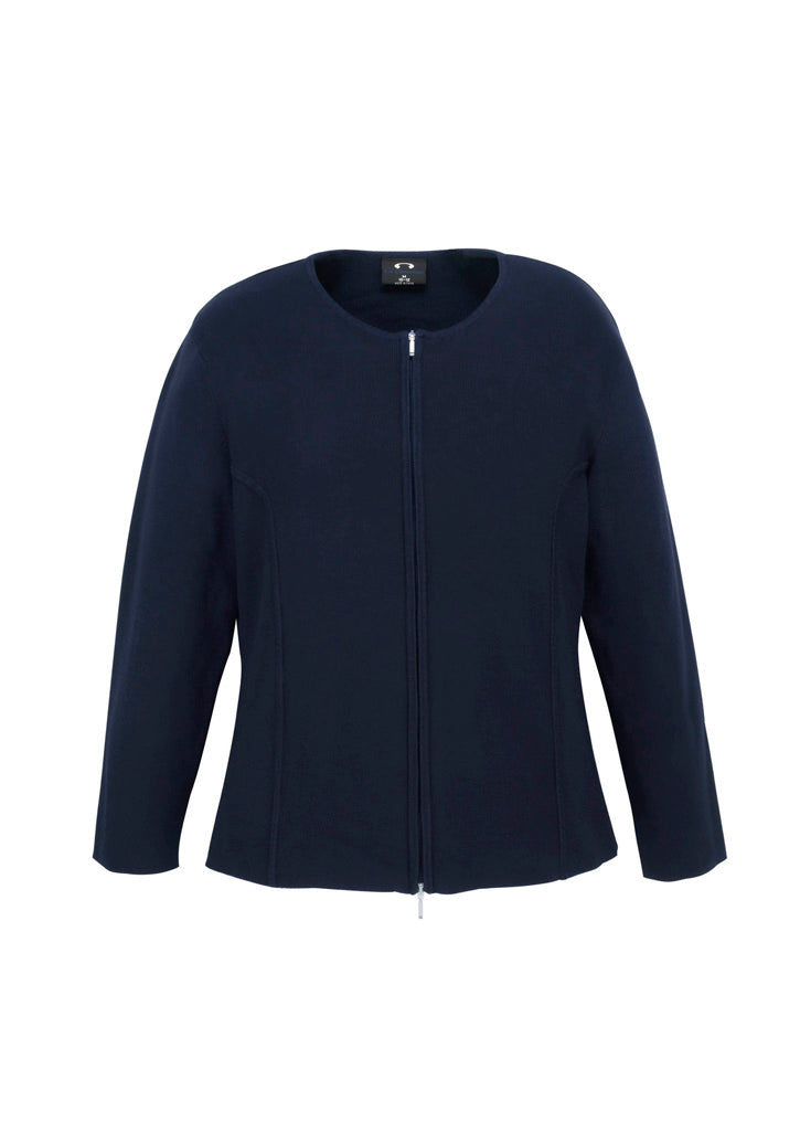 2-Way Womens Zip Cardigan - Navy - Front