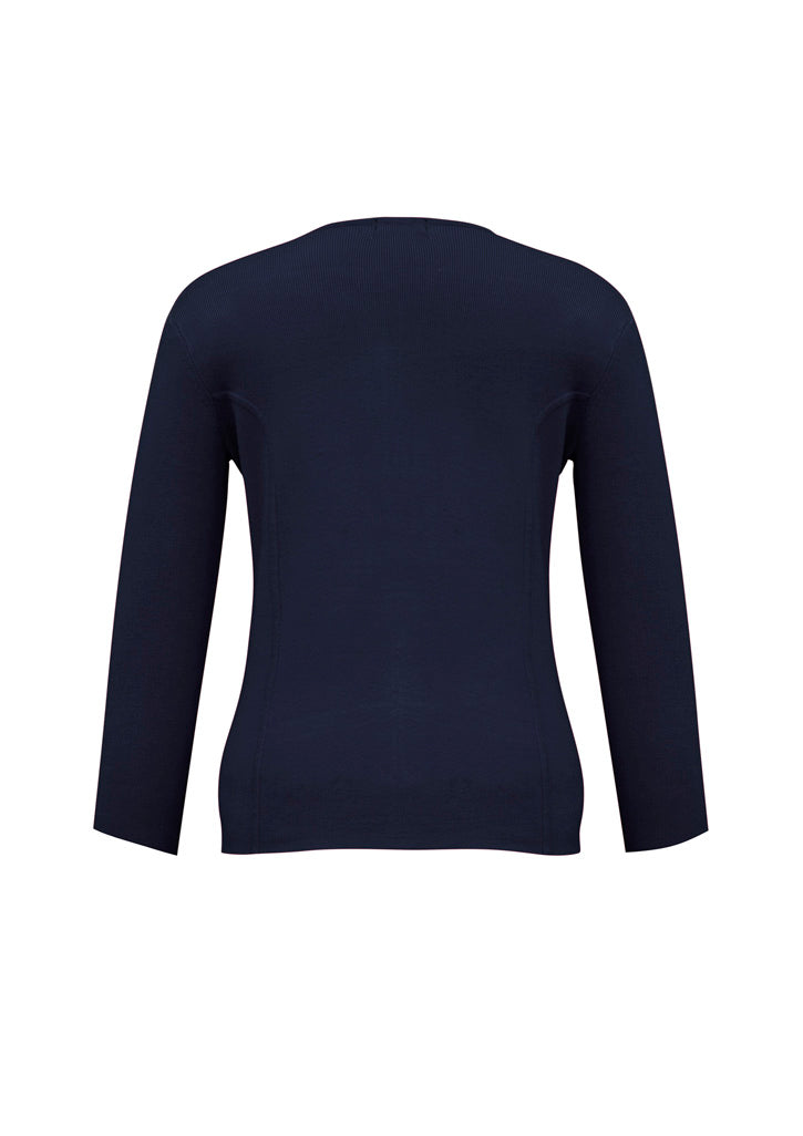 2-Way Womens Zip Cardigan - Navy - Back
