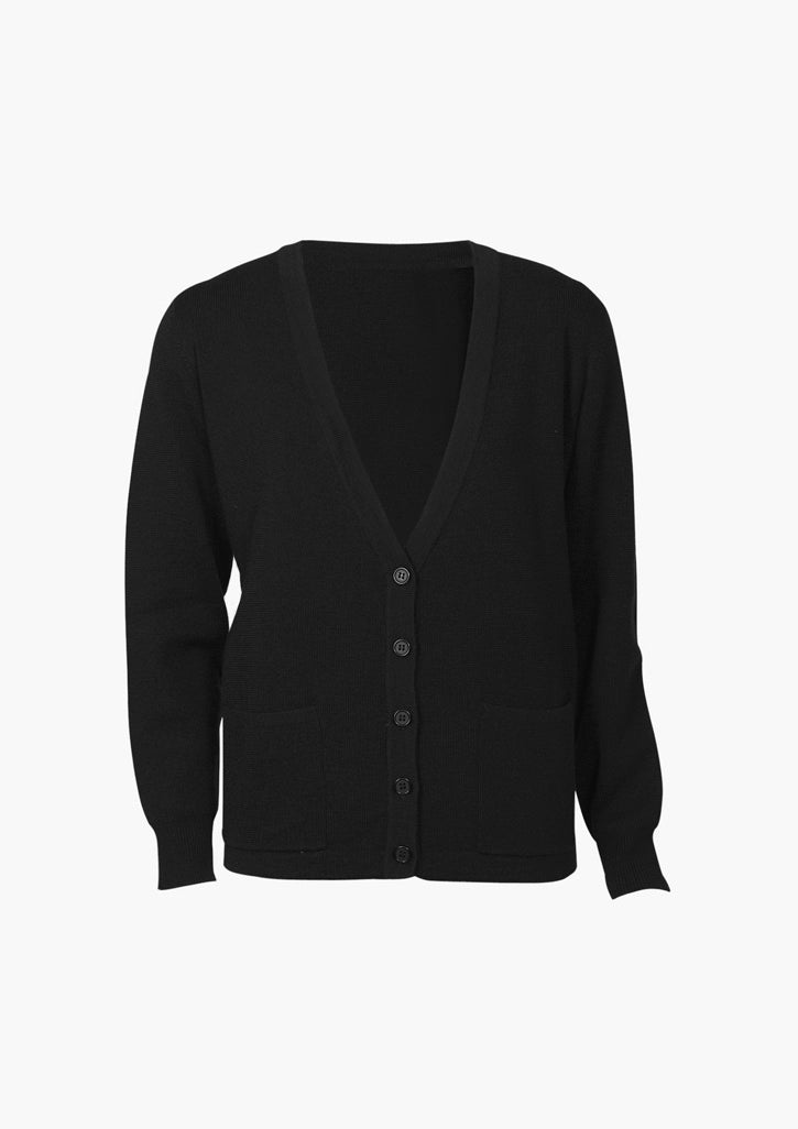 Woolmix Womens Cardigan - Black - Front