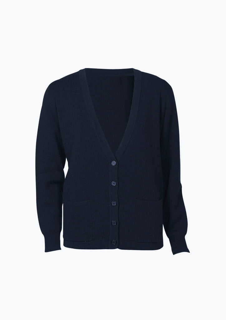 Woolmix Womens Cardigan - Navy - Front