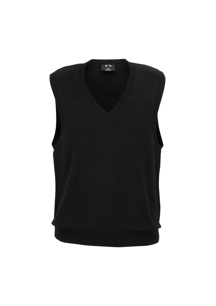 V-Neck Womens Knit Vest - Black - Front