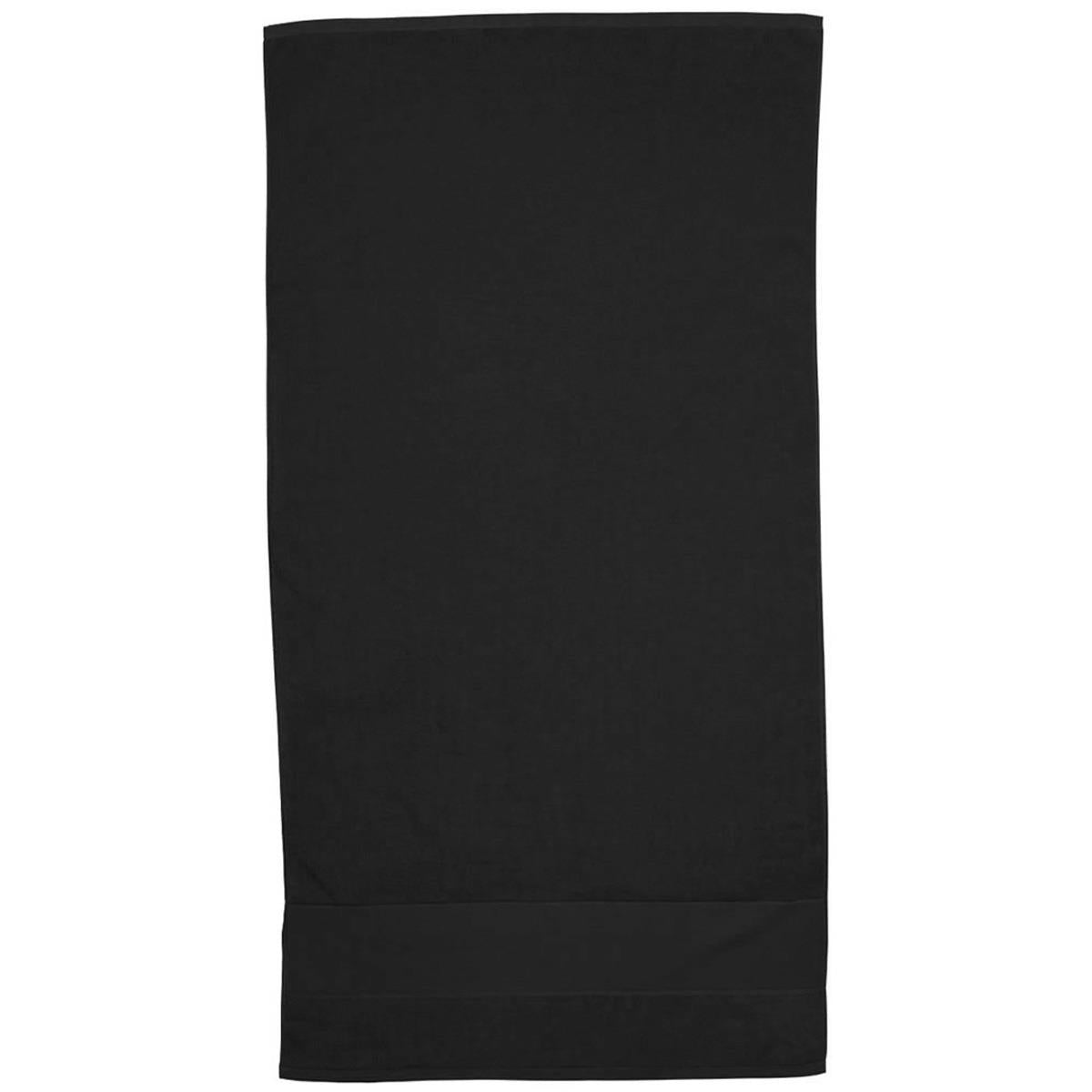 Terry Velour Towel - Black - Front