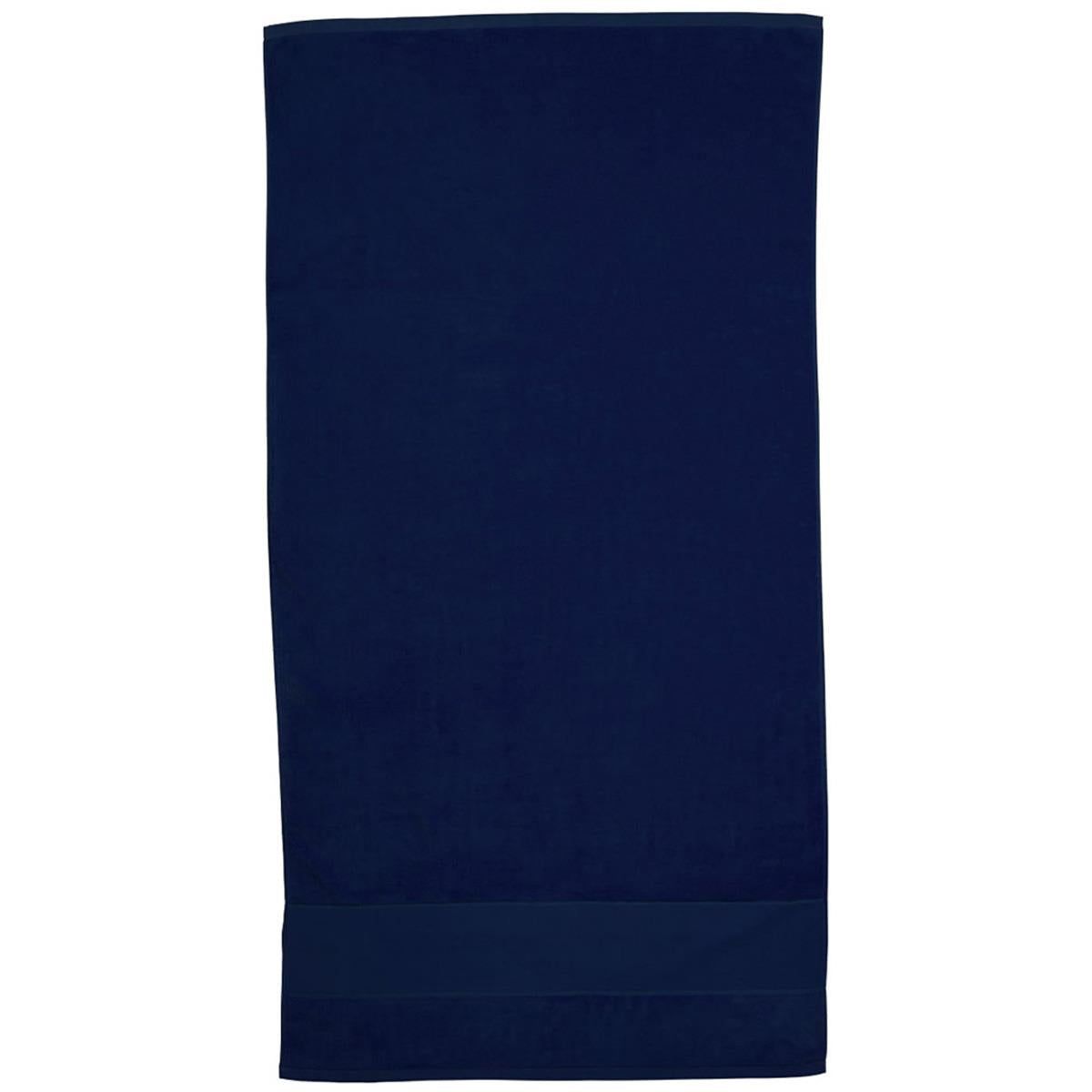 Terry Velour Towel - Navy - Front