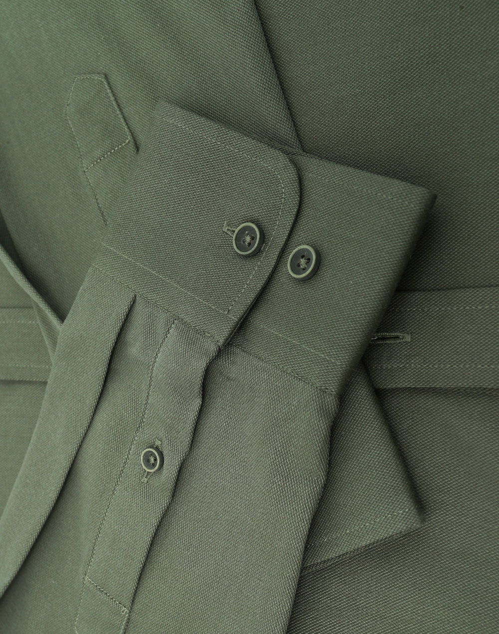 Mens Smart Casual Cotton Blend L/S Shirt - Army Green - View