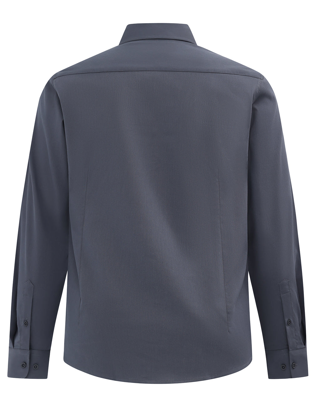 Mens Smart Casual Cotton Blend L/S Shirt - Storm Grey - Back