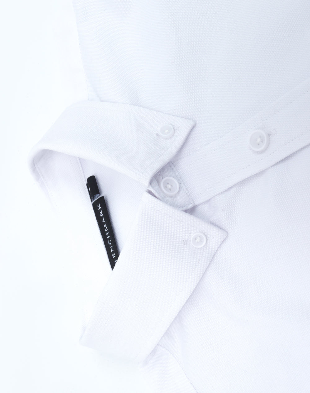 Mens Smart Casual Cotton Blend L/S Shirt - White - View