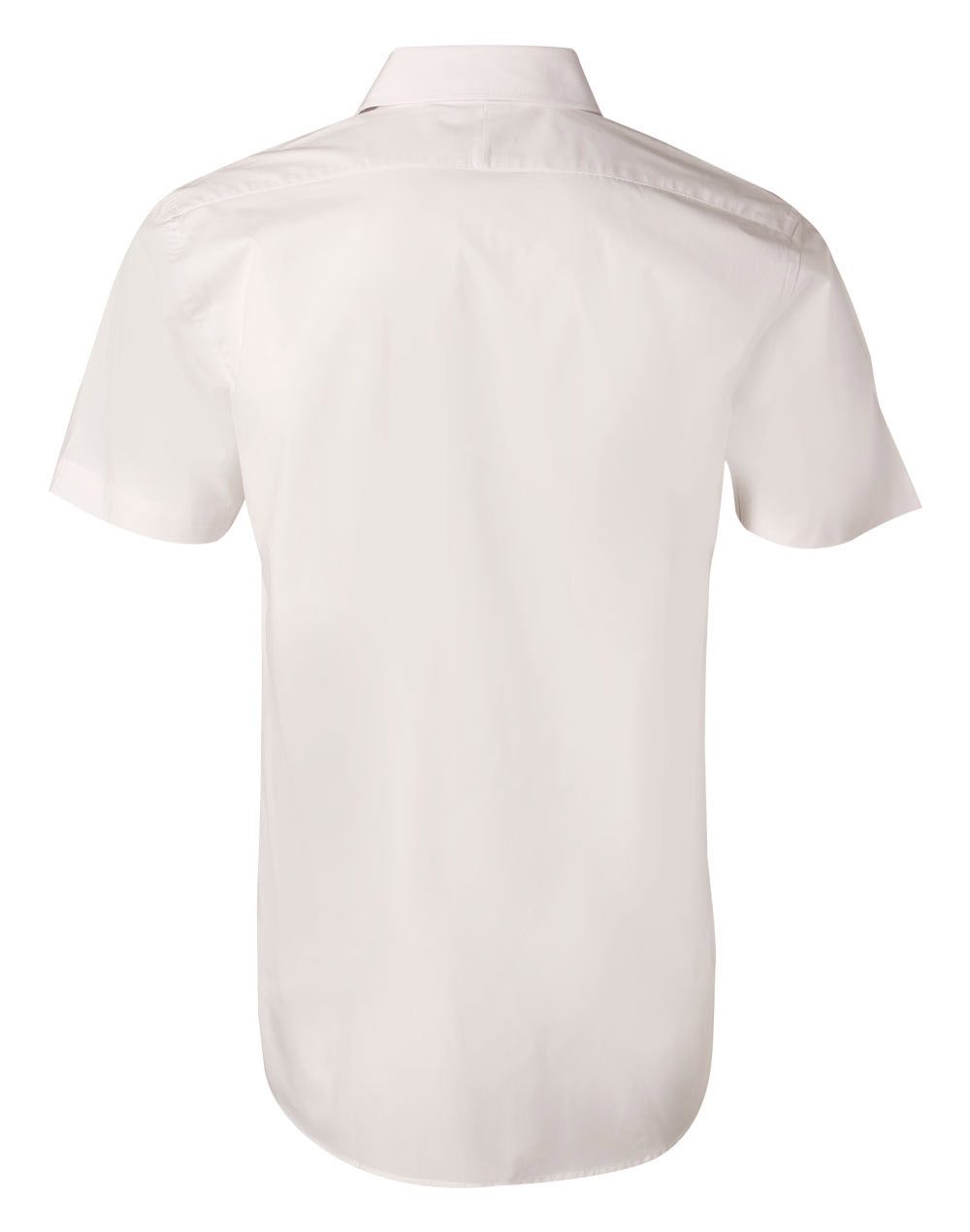 Men's Cotton/Poly Stretch Short Sleeve Shirt - White - Back