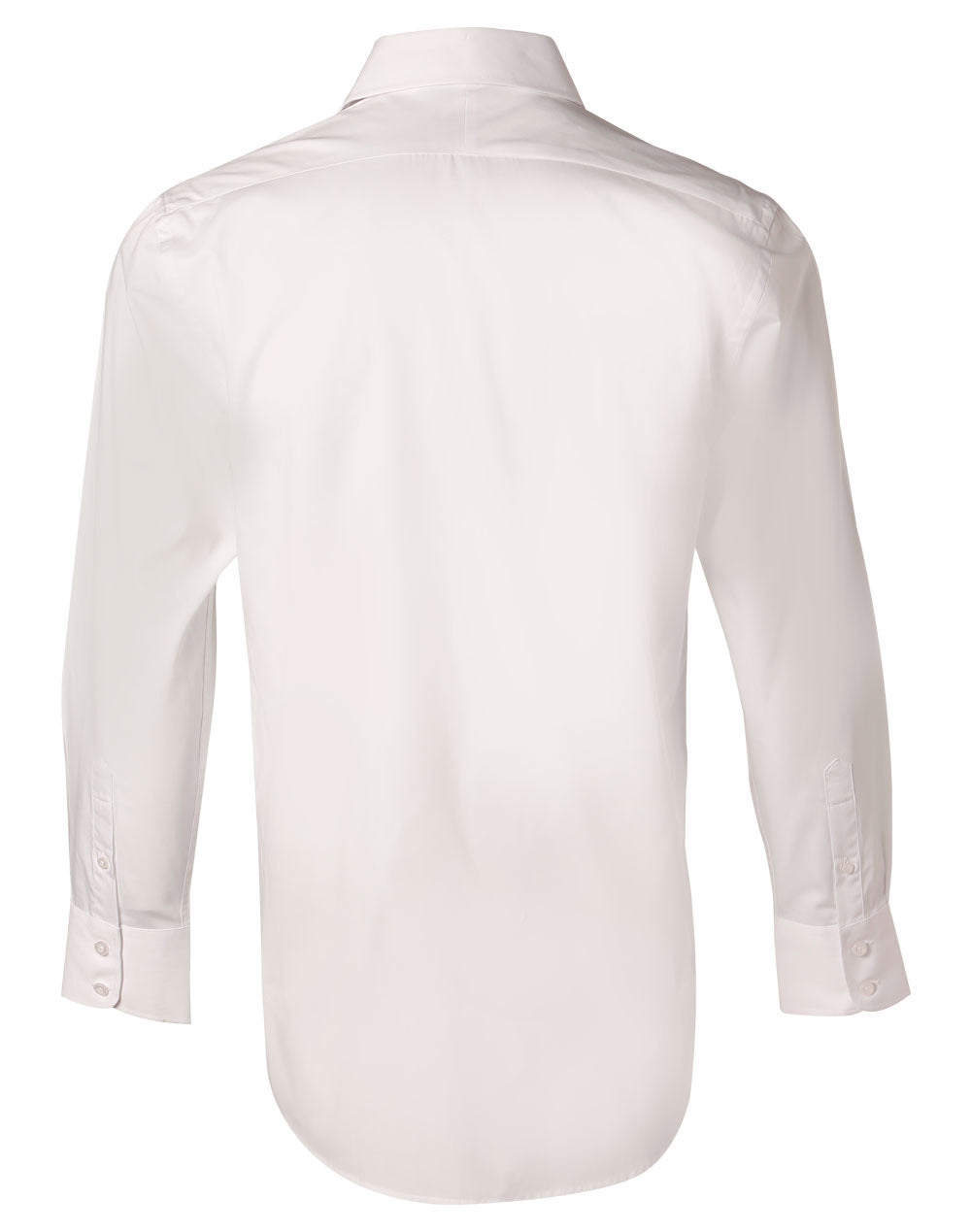 Men's Fine Twill Long Sleeve Shirt - White - Back