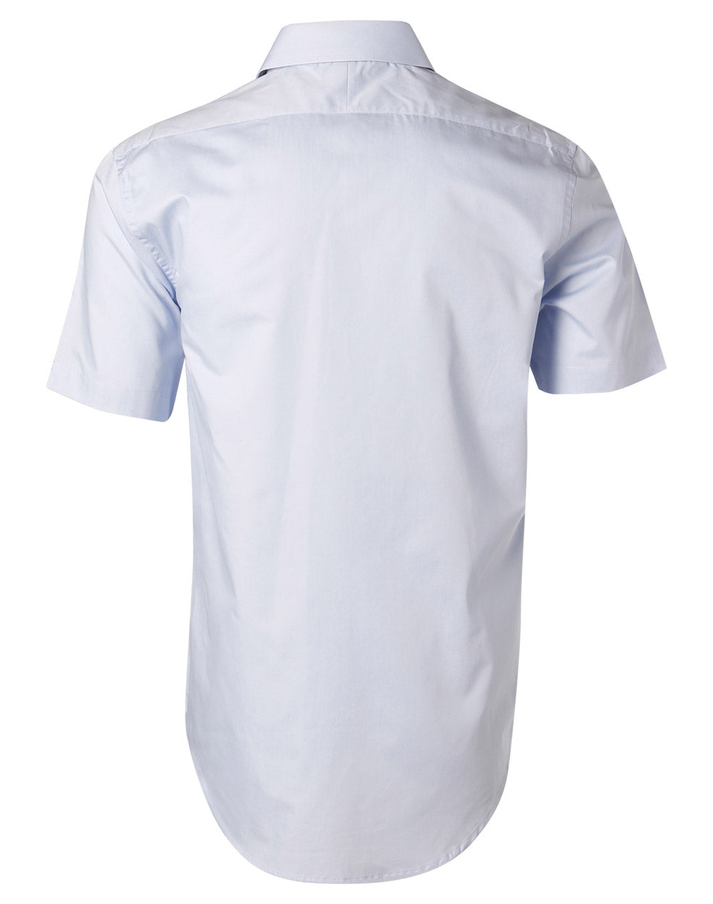 Men's Fine Twill Short Sleeve Shirt - Blue - Back
