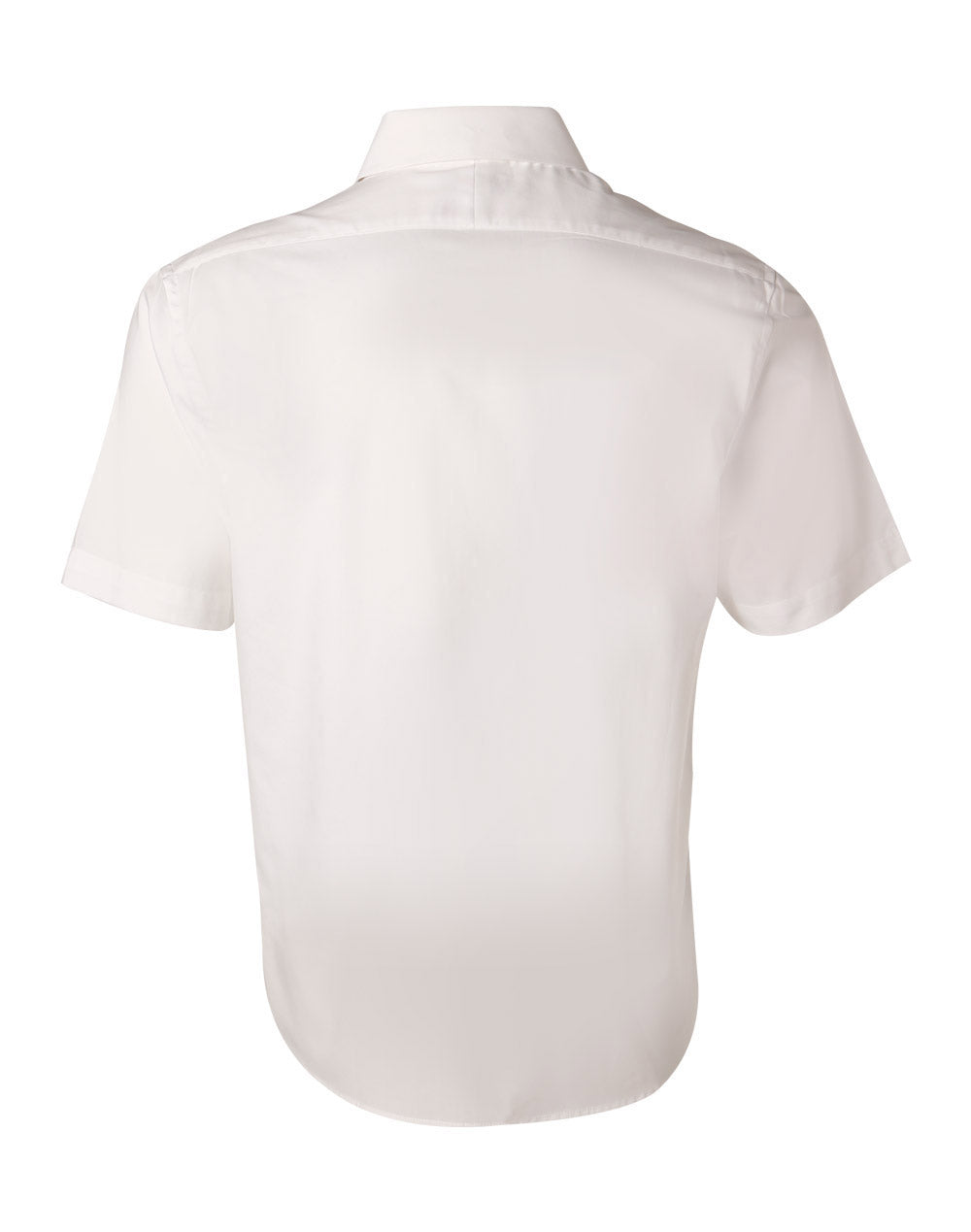 Men's Fine Twill Short Sleeve Shirt - White - Back