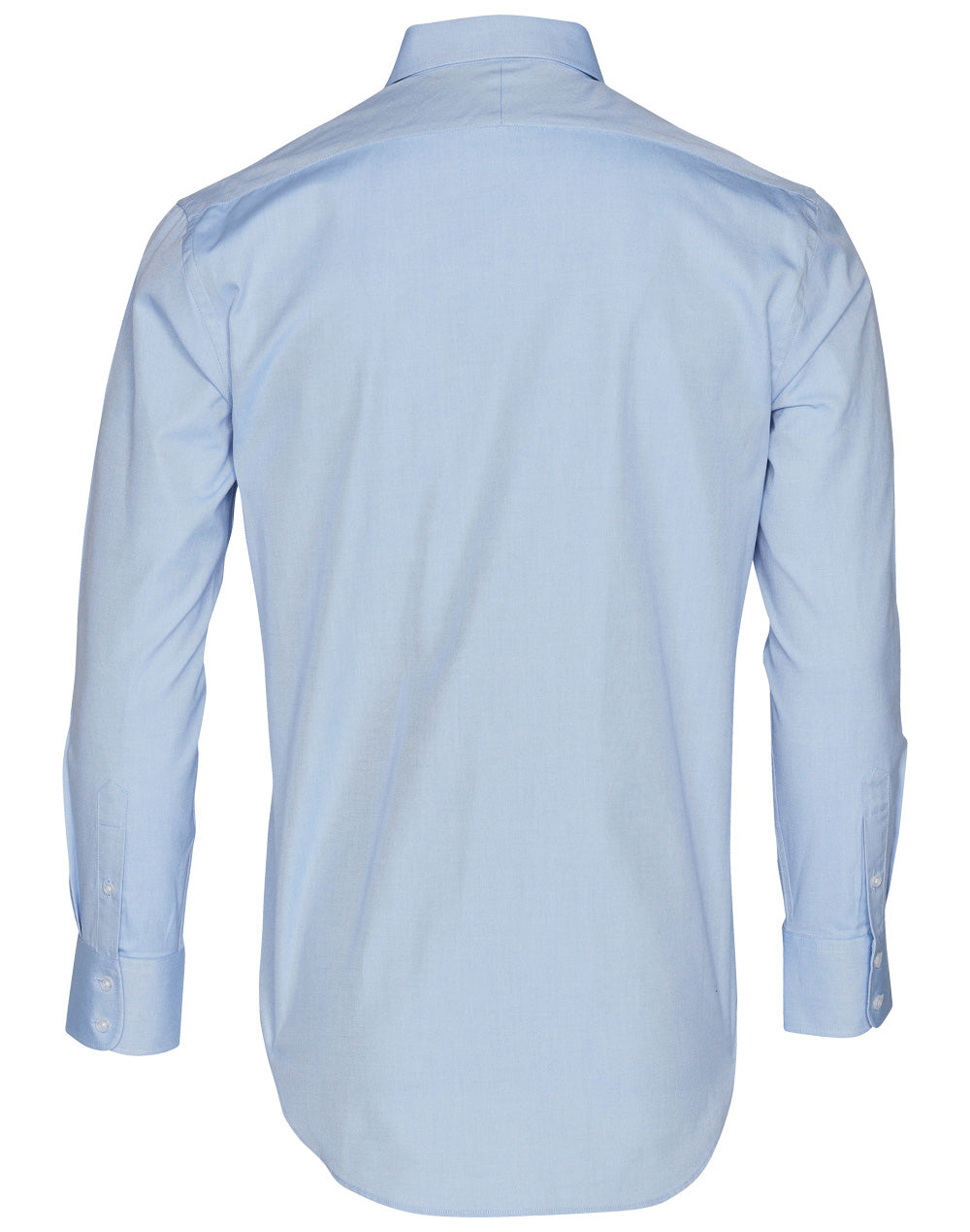 Men's CVC Oxford Long Sleeve Shirt - Blue - Back