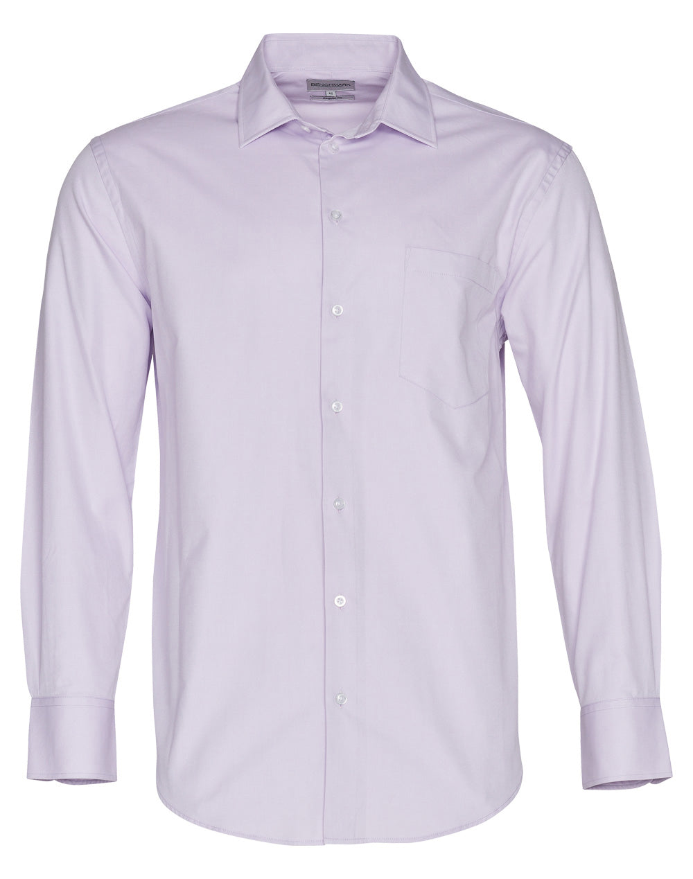 Men's CVC Oxford Long Sleeve Shirt - Lilac - Front