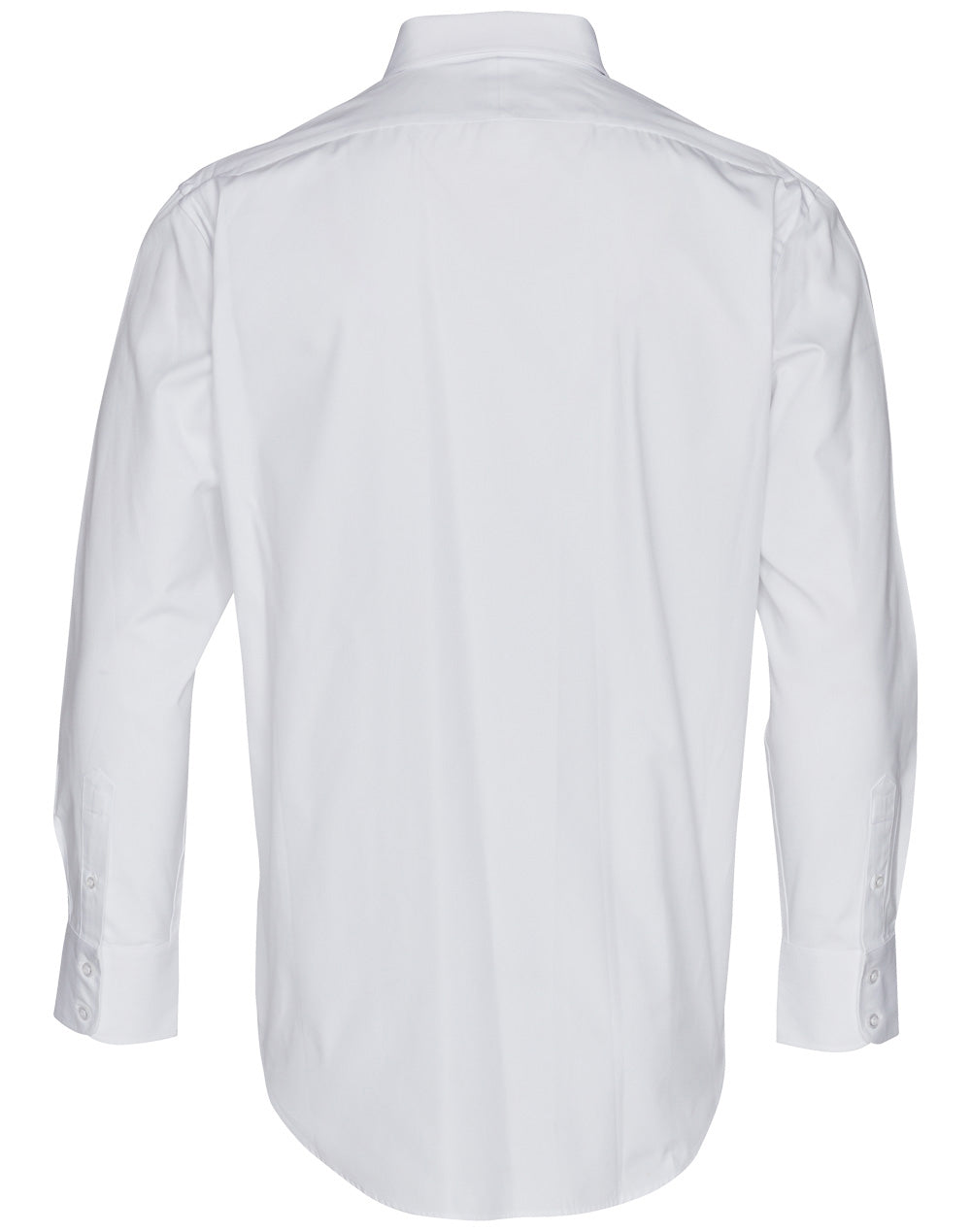 Men's CVC Oxford Long Sleeve Shirt - White - Back