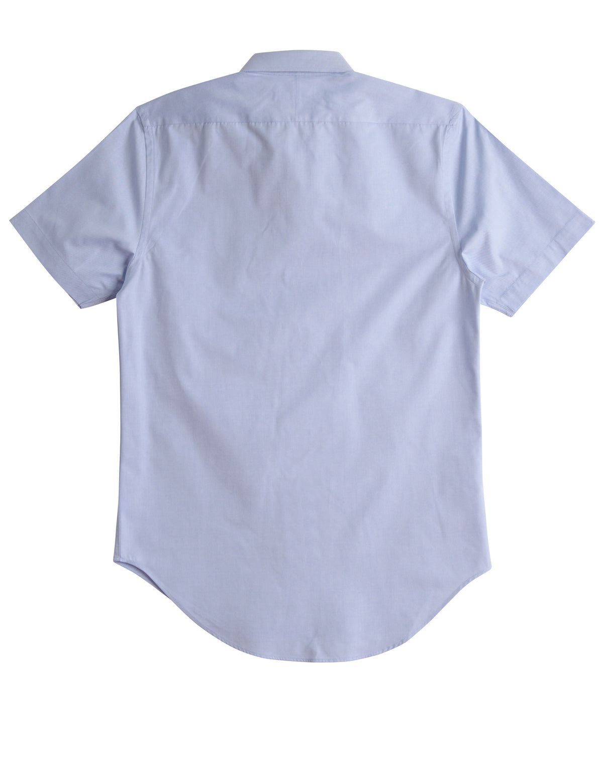 Men's CVC Oxford Short Sleeve Shirt - Blue - Back