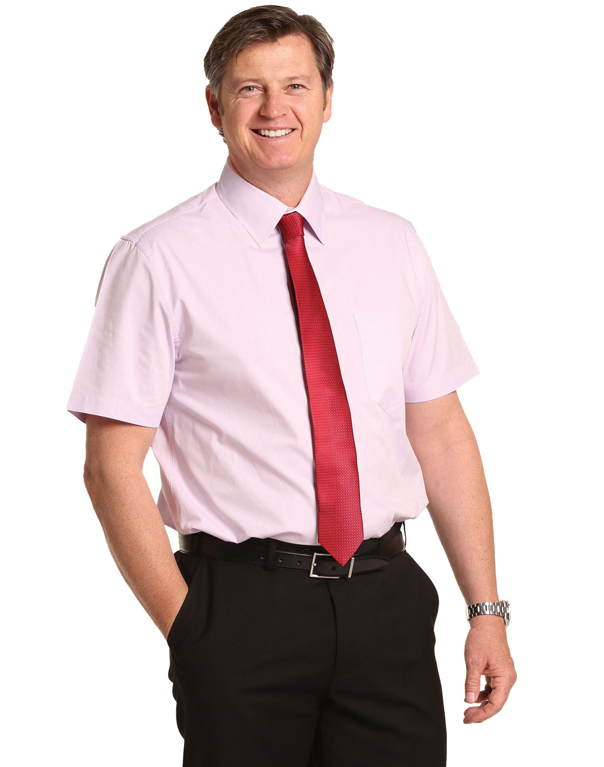 Men's CVC Oxford Short Sleeve Shirt - view